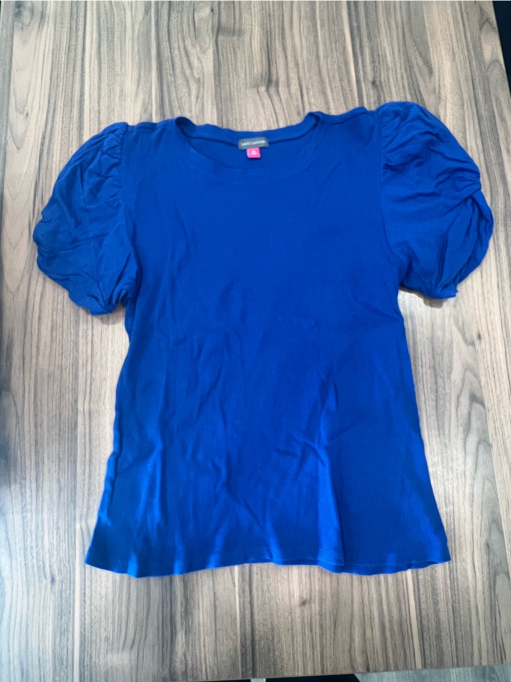Puff Sleeve Knit Tee in Royal Blue